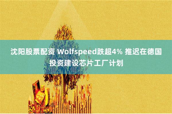 沈阳股票配资 Wolfspeed跌超4% 推迟在德国投资建设芯片工厂计划