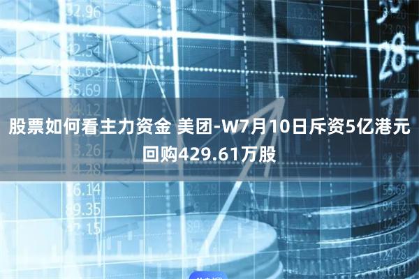 股票如何看主力资金 美团-W7月10日斥资5亿港元回购429.61万股